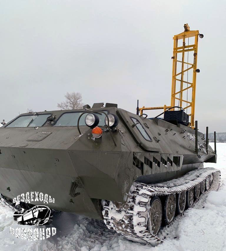 Вездеход ТГМ-2 (МТЛБУ) с буровой установкой