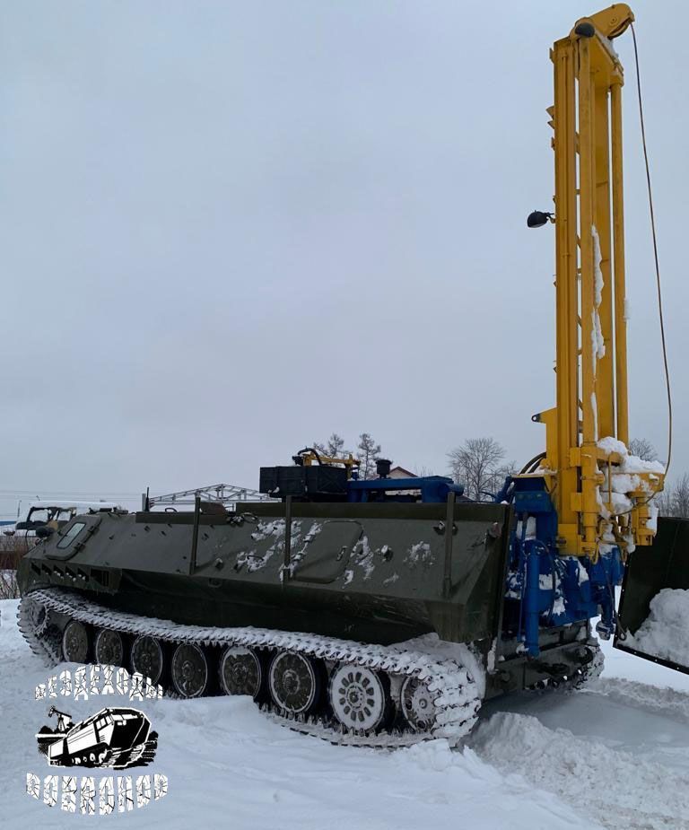 Вездеход ТГМ-2 (МТЛБУ) с буровой установкой